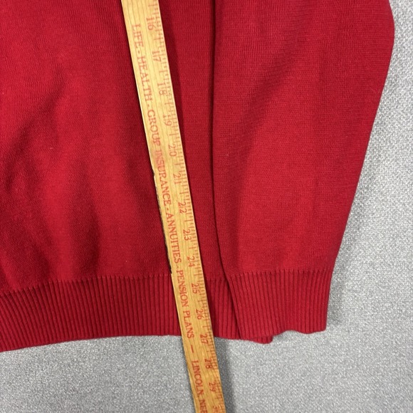 Nautica Knit Mock Neck 1/4 Zip Sweater Mens XL Red Pullover - Picture 3 of 7